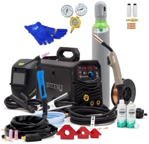 Set SPARTUS EasyMIG 210S Easy MIG Synergia 200A + TIG-HALTERUNG, FLASCHE, REDUKTOR