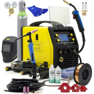 Set MAGNUM MIG 220 ALU/CU LCD SYNERGIA + TIG Griff, Flasche, Reduzierer