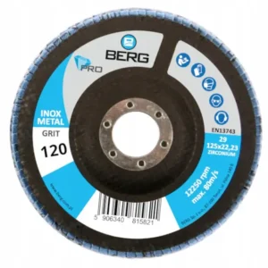 BERG SCHLEIFSCHEIBE PRO INOX KORN 120 125x22 ZIRKON