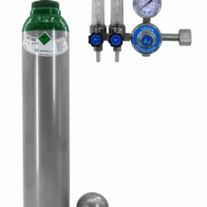 Gasflasche ARGON + Reduzierer mit 2 Rotametern