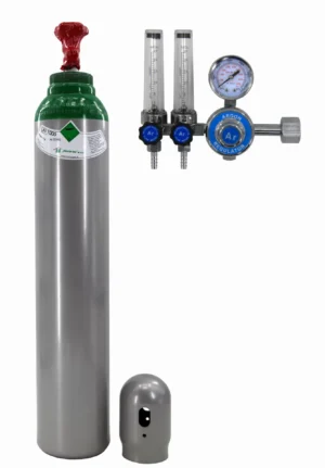 Gasflasche ARGON + Reduzierer mit 2 Rotametern