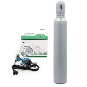 CO2-Gasflasche + Druckminderer mit Heizung und Durchflussmesser