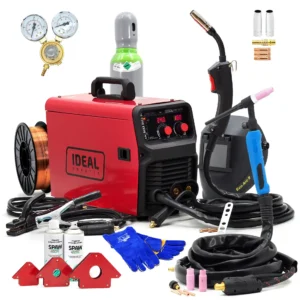 SET Schweißgerät IDEAL PRAKTIK MIG 1800 180A + TIG Griff, ESAB Helm und Flasche