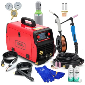 SCHWEISSGERÄTESET IDEAL TECNOMIG 212 SYNERGIE TIG-HALTERUNG FLASCHENREDUZIERER DRAHT