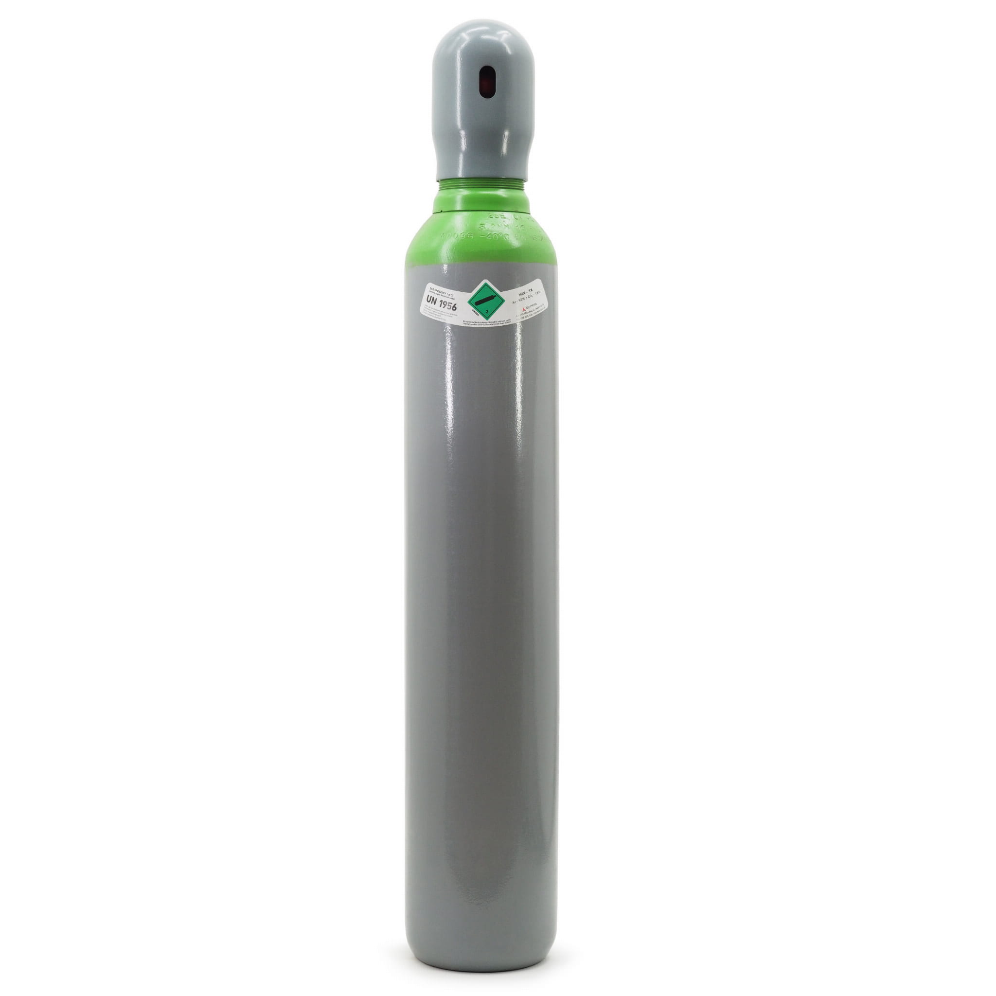 MIG/MAG Schweißgas MIX 10 Liter – Argon (82%) + CO2 (18%), 200 Bar, Mit Schutzkappe