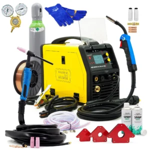 Schweißset Magnum MIG 208 ALU SYNERGIA TIG FLASCHENHALTER REDUZIERER DRAHT
