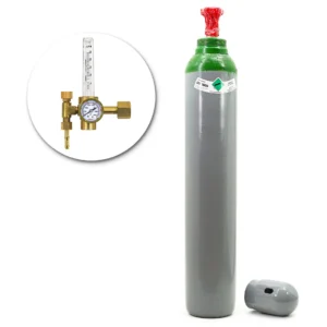 Gasflasche 10l ARGON + Druckminderer mit Rotameter Ar/CO2