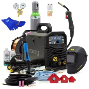 SET Spartus® EasyMIG 210LED MIG/MAG halbautomatische Schweißmaschine Schweißgerät WIG 200A Synergie LED 3in1 Inverter FLUX 230V