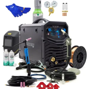 SET Spartus® EasyMIG 227DP MIG/MAG Schweißgerät WIG 220A Doppel Puls Synergie 3in1 15kg Spulen