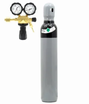 SET: HYDROGEN NH5 FLASCHE 8L 200 BAR + DRUCKMINDERER TYP GCE 50 BAR FÜR STICKSTOFF