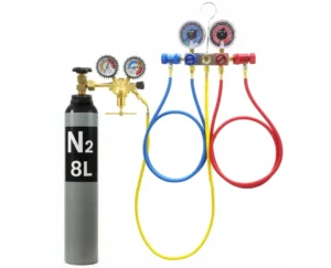 DICHTHEITSPRÜFSET FÜR KLIMAANLAGEN R1234YF STICKSTOFF 8L DRUCKMINDERER 40bar
