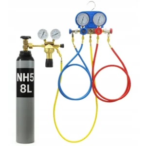 DICHTHEITSPRÜFSET FÜR KLIMAANLAGEN R134A R410A R22 NH5 8L + DRUCKMINDERER STICKSTOFF GCE