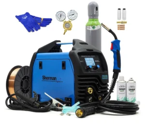Set: SHERMAN DIGIMIG 203L SWIFT 3-in-1 Halbautomatischer Schweißgerät mit Synergie – MIG / TIG / MMA 200