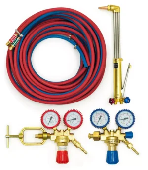 Schneidbrenner 45cm Set mit Acetylen-Sauerstoff Schläuchen 10m, Manometer, Rücks