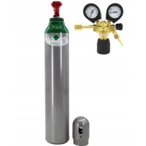 SET: ARGON-Gasflasche 8L 200 BAR (99,9 %) + Druckminderer Ar/CO₂-10 – BestSchweissen.de