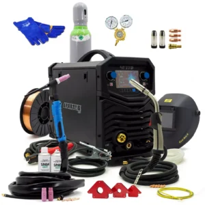 SET Spartus® MIG/MAG/WIG Schweißgerät 300A LCD Doppel Puls Synergie 4in1 5-15kg EasyMIG 317 LCD