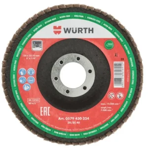 WURTH Fächerschleifscheibe G40 für Edelstahl 125x22,23 mm – Zirkonkorund