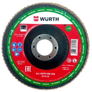 WURTH Lamellenschleifscheibe G60 für Edelstahl 125x22,23 mm