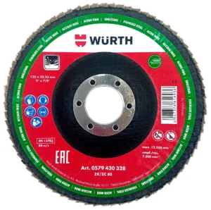 WURTH Lamellenschleifscheibe G80 für Edelstahl 125x22,23 mm INOX Zirkon