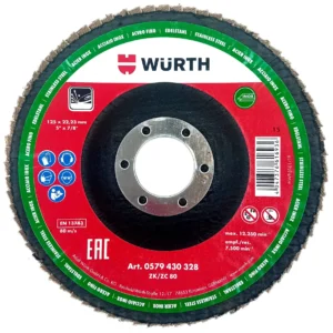 WURTH Lamellenschleifscheibe G80 für Edelstahl 125x22,23 mm INOX Zirkon