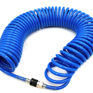 Spiralschlauch Pneumatisch Polyurethan 8 x 12 mm, 15 m mit Schnellkupplung R26