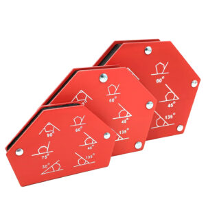 Set Magnetische Schweißwinkel – sechseckig, 3 Stück: 3" / 12 kg, 4" / 22 kg, 5" / 33 kg