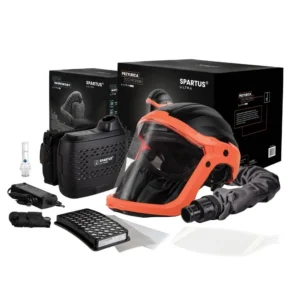 Spartus® ULTRA NX47 Schleifhelm Gesichtsschutz mit Gebläseatemschutz PAPR System