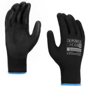 PROCERA BLACK Kurze Arbeitsschutzhandschuhe X-PUNO, PU-beschichtet, Größe 9/10