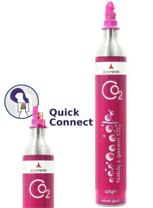 CO2 Zylinder für SodaStream Quick Connect – Rosa Zylinder – Kohlendioxid für Wassersprudler