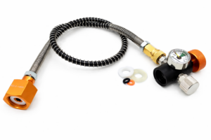 Umfüllschlauch mit Hochdruckschlauch für SodaStream Blau Zylinder