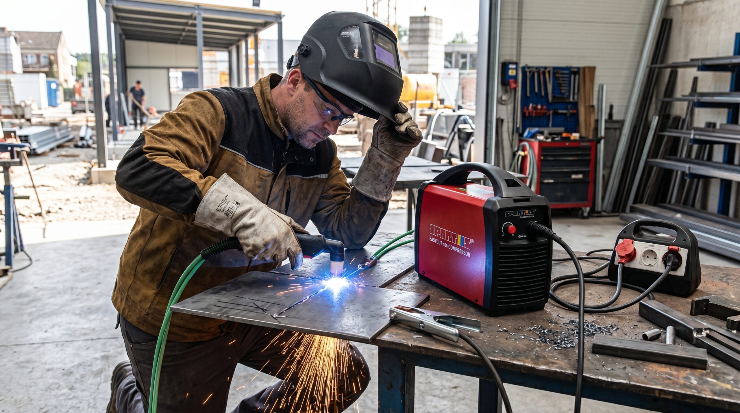 Plasmaschneider mit eingebautem Kompressor