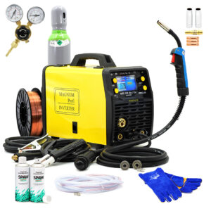 Set MAGNUM MIG 220 ALU/CU LCD SYNERGIE + Flasche, Reduzierstück