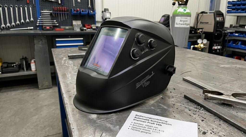 Selbstverdunkelnder Automatik-Schweißhelm SHERMAN PROFI V6b