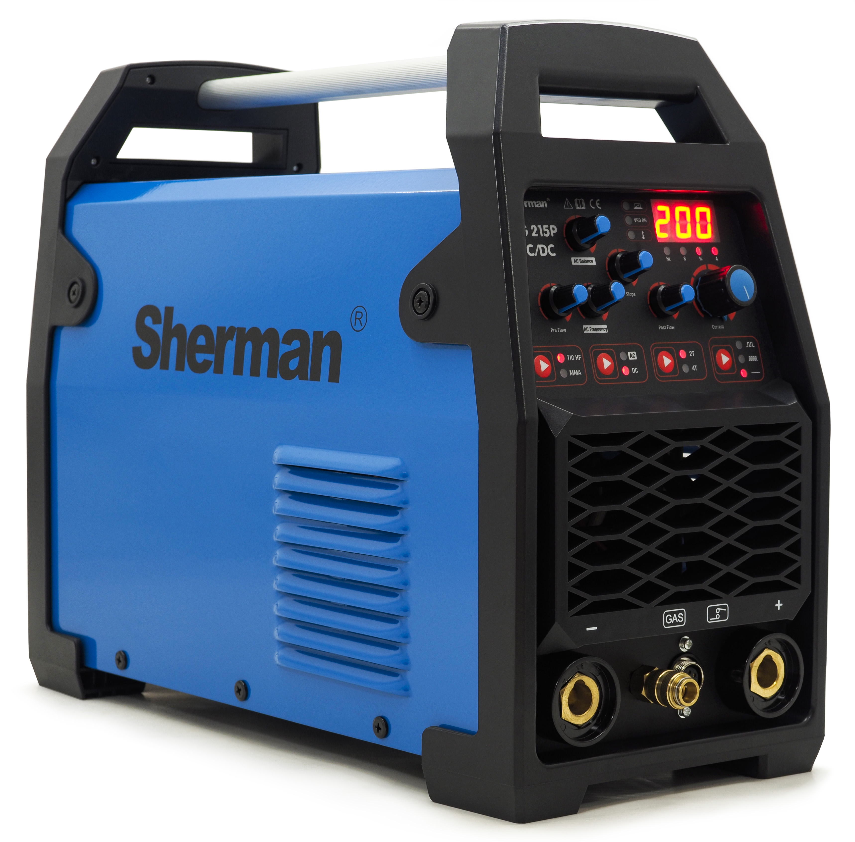 SHERMAN TIG 215P AC/DC Inverter-Schweißgerät 10-200A 230V für Aluminium LED