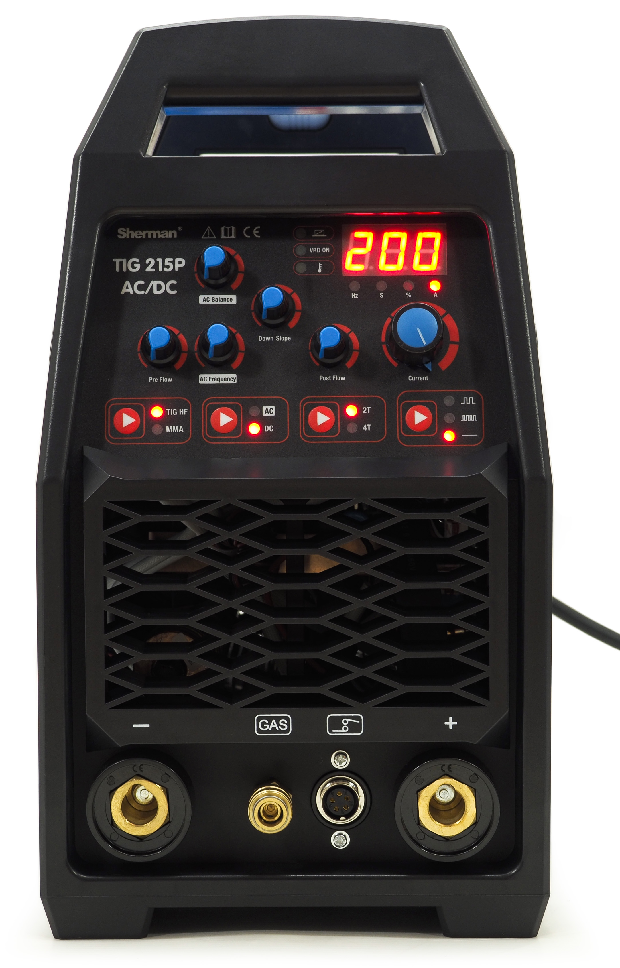 SHERMAN TIG 215P AC/DC Inverter-Schweißgerät 10-200A 230V für Aluminium LED