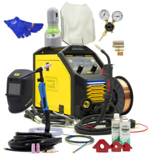 Set Schweißgerät MAGNUM MIG 201 ALU PRO SYNERGIE PULS IGBT LCD Flasche TIG-Brenner