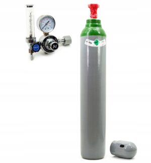 Set Gasflasche Argon 10L 200 bar + Druckminderer mit Rotameter ZR-67